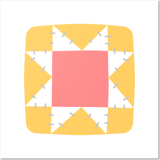 Quilt Wit — peach block Wall Art by Quilt Wit